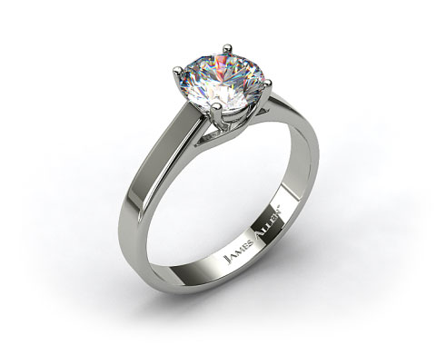 Platinum 3.3mm Cross Prong Solitaire Engagement Ring